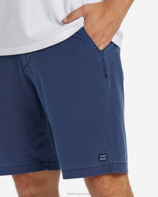 hombres índigo Billabong shorts sumergibles híbridos de 18'' lavados con olas crossfire 04LD450