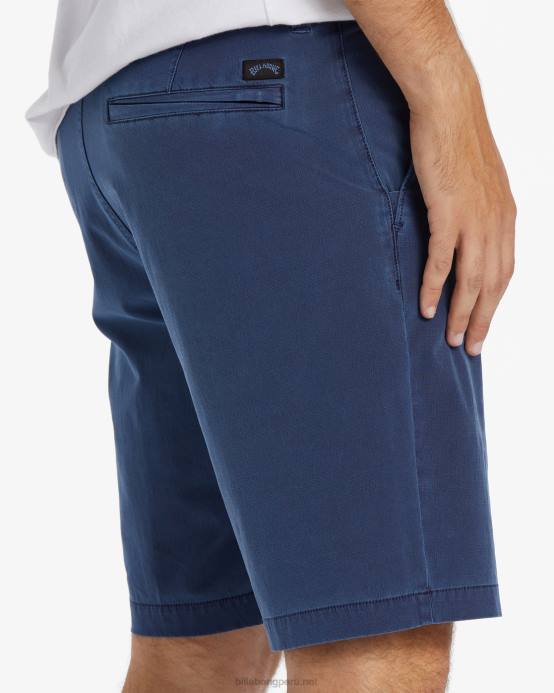 hombres índigo Billabong shorts sumergibles híbridos de 18'' lavados con olas crossfire 04LD450