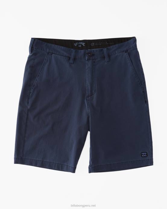 hombres índigo Billabong shorts sumergibles híbridos de 18'' lavados con olas crossfire 04LD450