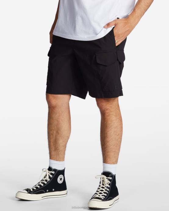 hombres negro Billabong pantalones cortos surftrek elásticos técnicos cargo 19'' 04LD472