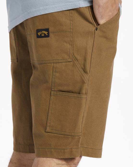 hombres nutria Billabong pantalones cortos de carpintero de jean de la unión 04LD344