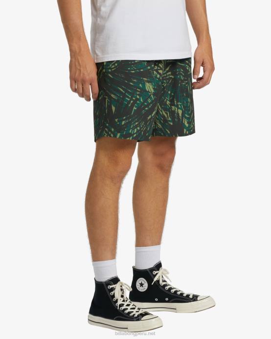 hombres selva Billabong shorts a/div surftrek cintura elástica 17'' 04LD379