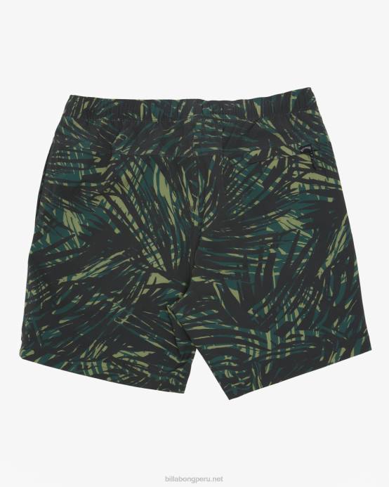 hombres selva Billabong shorts a/div surftrek cintura elástica 17'' 04LD379