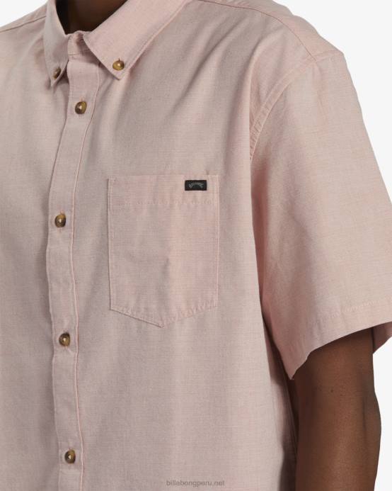 hombres Rosa empolvado Billabong camisa de manga corta todo el día 04LD314