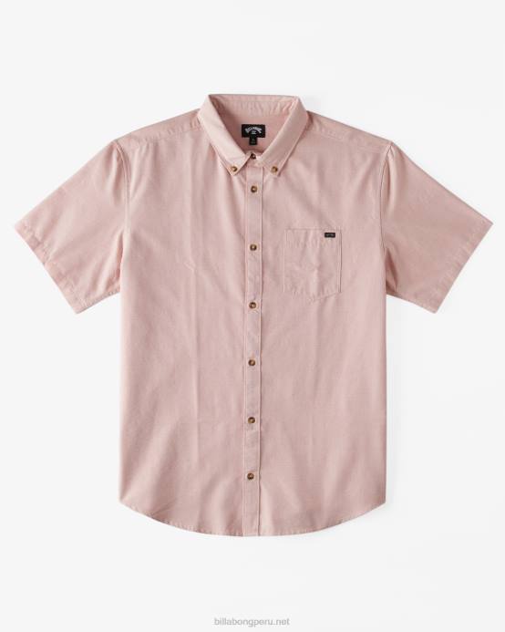hombres Rosa empolvado Billabong camisa de manga corta todo el día 04LD314