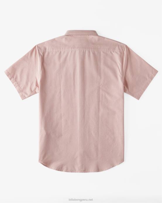 hombres Rosa empolvado Billabong camisa de manga corta todo el día 04LD314