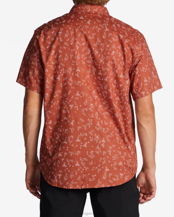 hombres arcilla roja Billabong mini camisa de manga corta de los domingos 04LD614