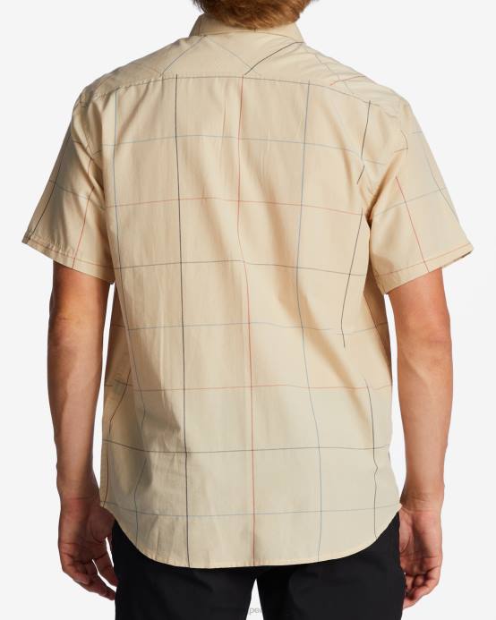 hombres arena Billabong camisa de manga corta a cuadros todo el día 04LD647