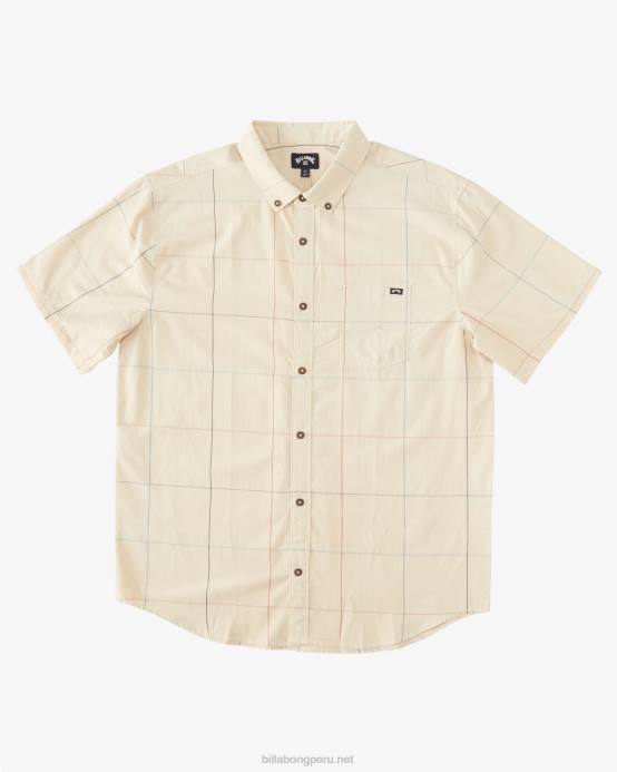 hombres arena Billabong camisa de manga corta a cuadros todo el día 04LD647