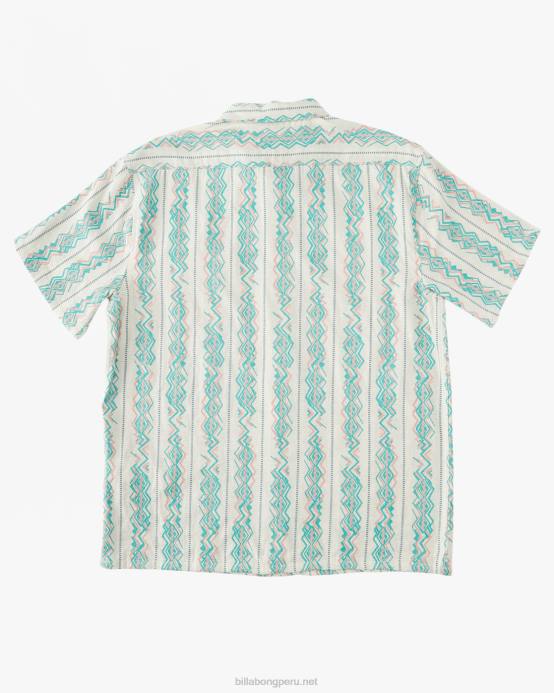hombres arena Billabong camisa de manga corta en jacquard de los domingos 04LD650