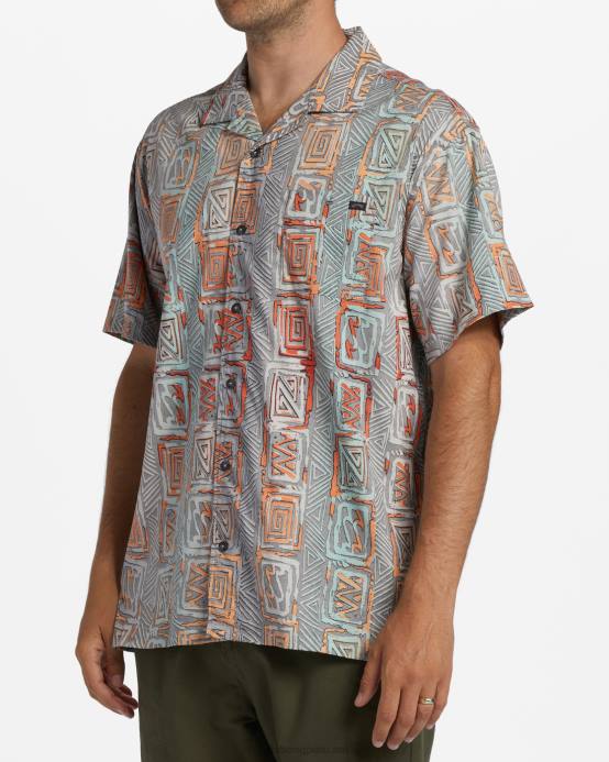 hombres atardecer Billabong camisa de manga corta de vacaciones de domingo 04LD2816