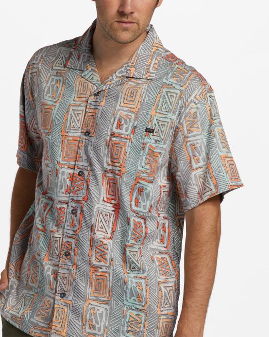 hombres atardecer Billabong camisa de manga corta de vacaciones de domingo 04LD2816