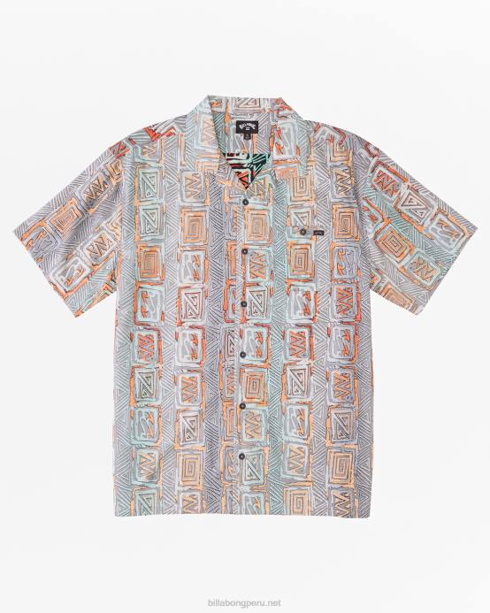 hombres atardecer Billabong camisa de manga corta de vacaciones de domingo 04LD2816