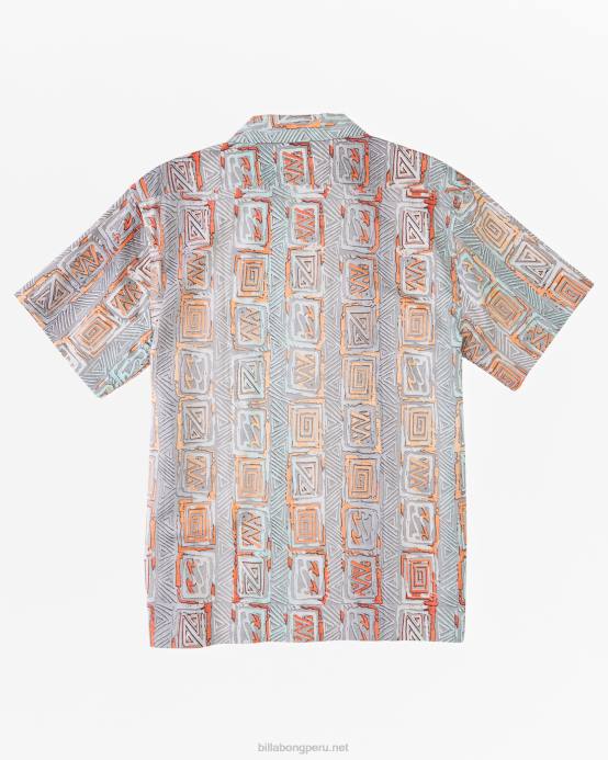 hombres atardecer Billabong camisa de manga corta de vacaciones de domingo 04LD2816