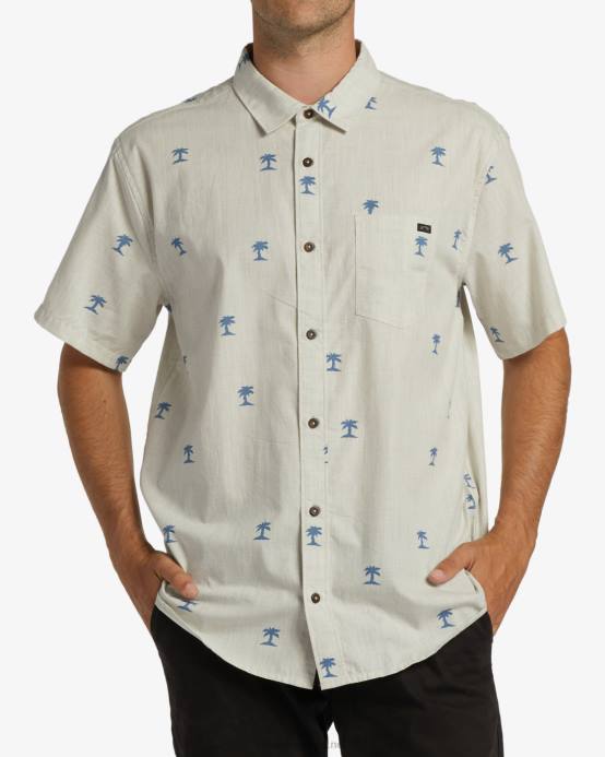 hombres avena Billabong mini camisa de manga corta de los domingos 04LD372