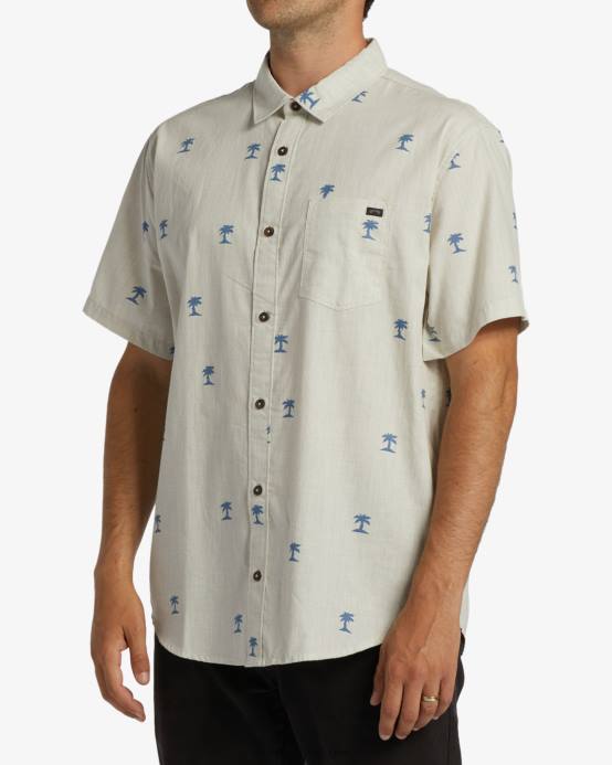 hombres avena Billabong mini camisa de manga corta de los domingos 04LD372