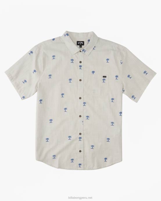 hombres avena Billabong mini camisa de manga corta de los domingos 04LD372