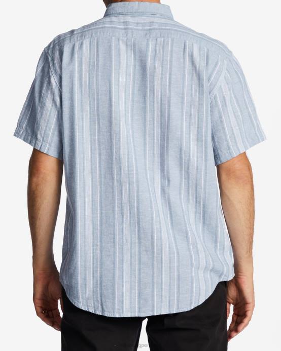 hombres azul lavado Billabong camisa de manga corta de cáñamo diaria 04LD423