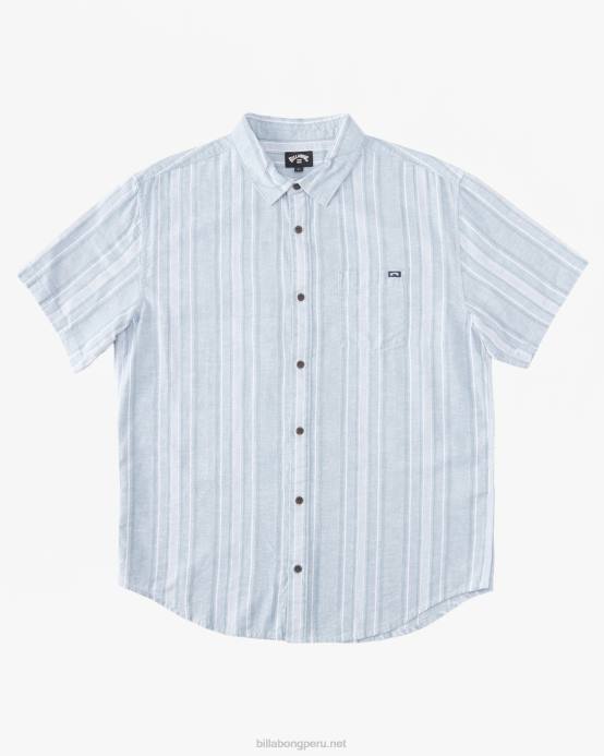 hombres azul lavado Billabong camisa de manga corta de cáñamo diaria 04LD423
