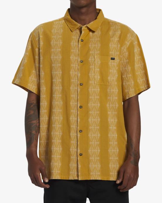 hombres cera de abejas Billabong camisa de manga corta en jacquard de los domingos 04LD409