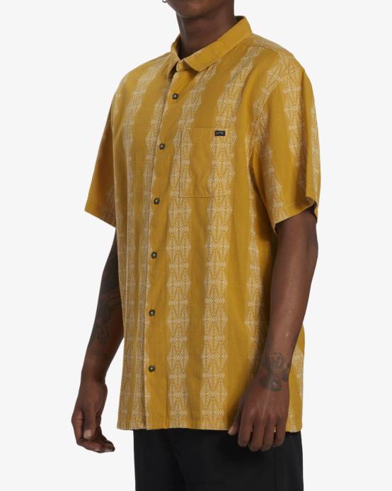 hombres cera de abejas Billabong camisa de manga corta en jacquard de los domingos 04LD409