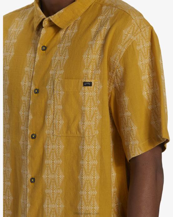 hombres cera de abejas Billabong camisa de manga corta en jacquard de los domingos 04LD409