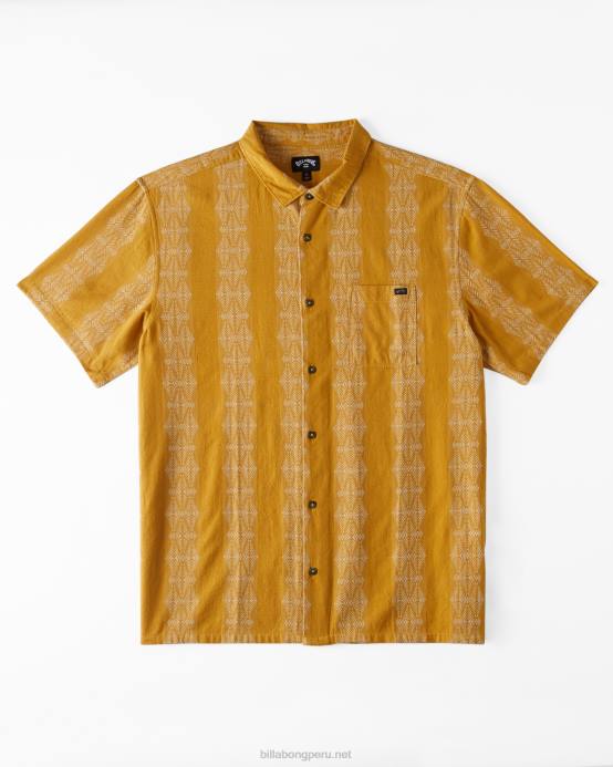 hombres cera de abejas Billabong camisa de manga corta en jacquard de los domingos 04LD409