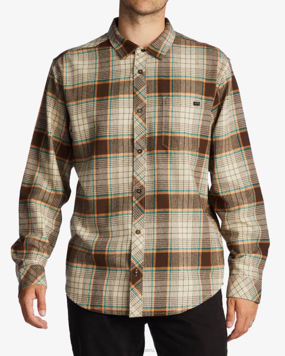 hombres chino Billabong camisa de franela de la costa 04LD628