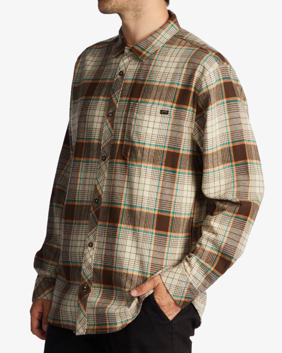 hombres chino Billabong camisa de franela de la costa 04LD628