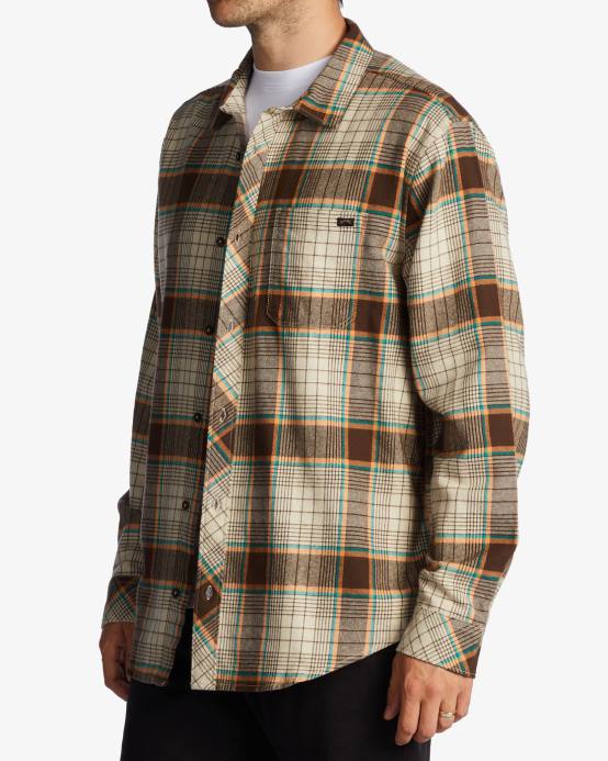 hombres chino Billabong camisa de franela de la costa 04LD628