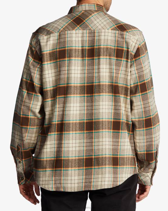 hombres chino Billabong camisa de franela de la costa 04LD628