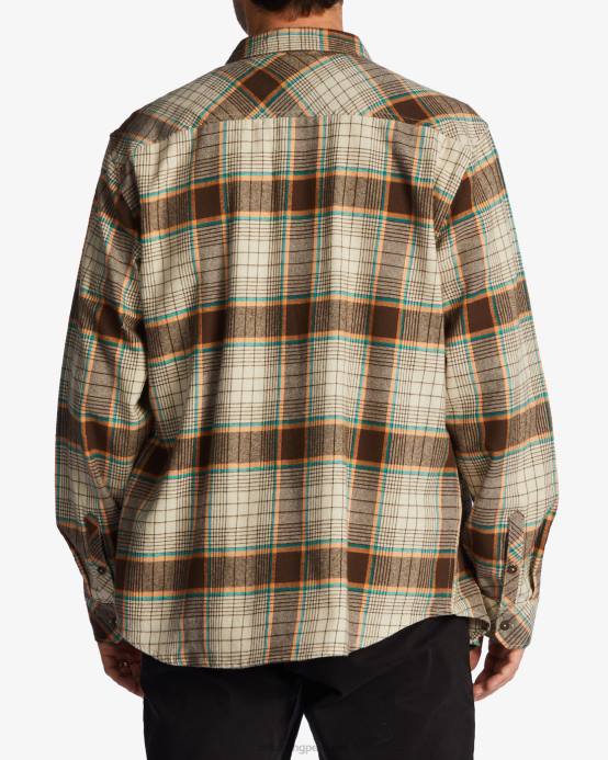 hombres chino Billabong camisa de franela de la costa 04LD628