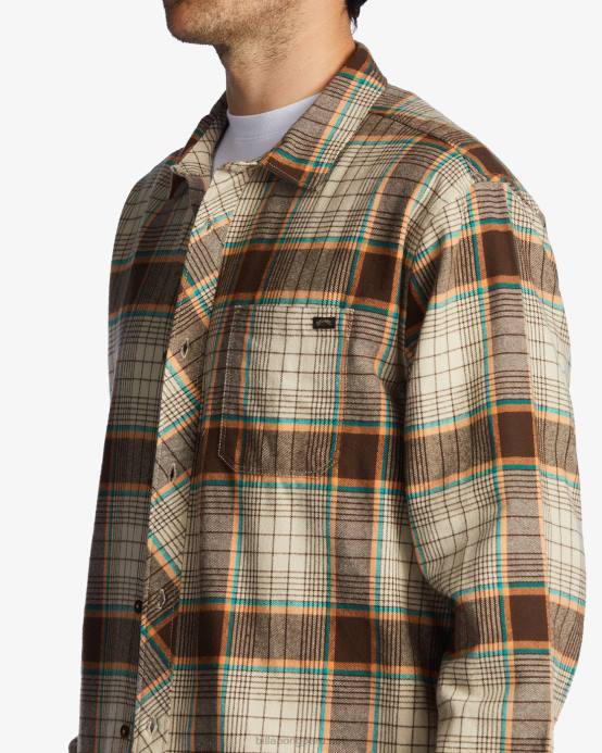 hombres chino Billabong camisa de franela de la costa 04LD628
