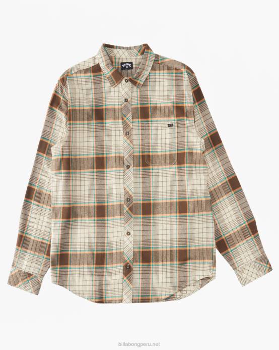hombres chino Billabong camisa de franela de la costa 04LD628