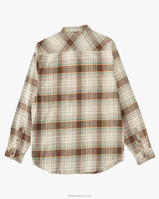 hombres chino Billabong camisa de franela de la costa 04LD628