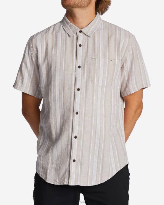 hombres chino Billabong camisa de manga corta de cáñamo diaria 04LD304
