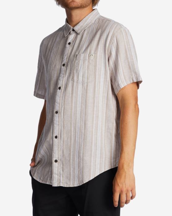 hombres chino Billabong camisa de manga corta de cáñamo diaria 04LD304