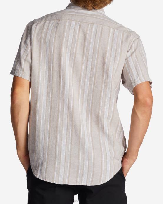 hombres chino Billabong camisa de manga corta de cáñamo diaria 04LD304