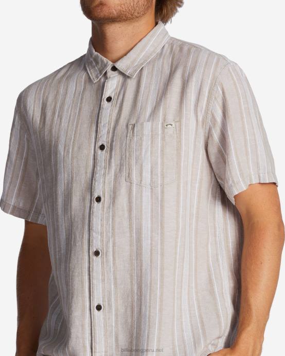 hombres chino Billabong camisa de manga corta de cáñamo diaria 04LD304