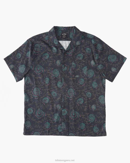 hombres cuervo Billabong camisa de manga corta de cáñamo vacay 04LD413