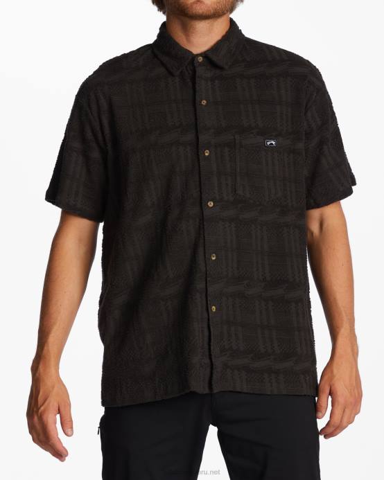 hombres cuervo Billabong camisa mocasín de manga corta 04LD606