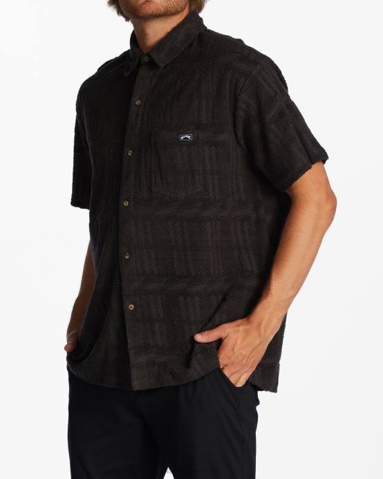 hombres cuervo Billabong camisa mocasín de manga corta 04LD606