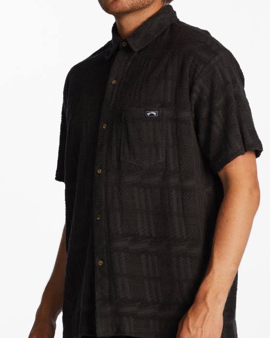 hombres cuervo Billabong camisa mocasín de manga corta 04LD606