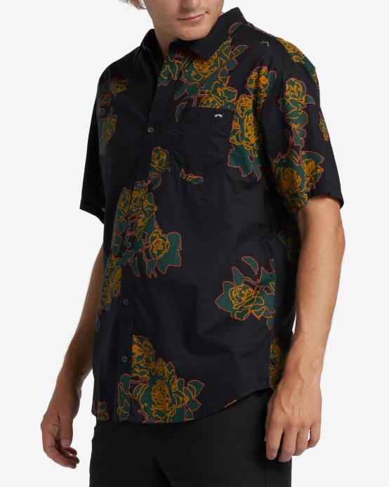 hombres fantasma Billabong camisa de manga corta con motivo floral de Sundays 04LD458
