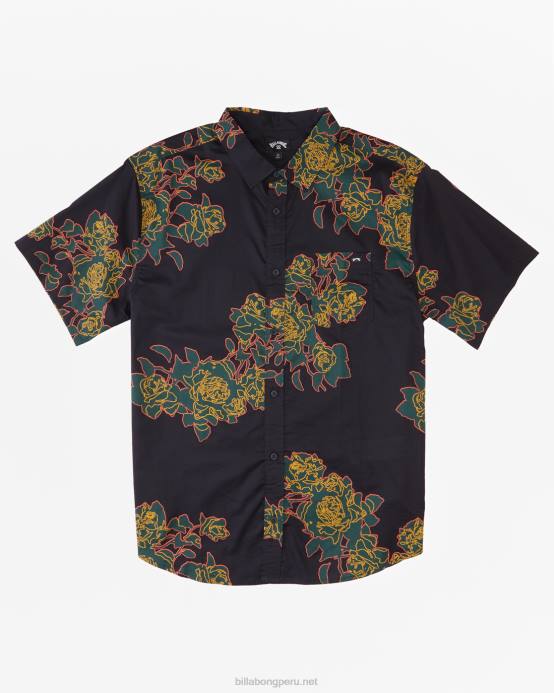 hombres fantasma Billabong camisa de manga corta con motivo floral de Sundays 04LD458