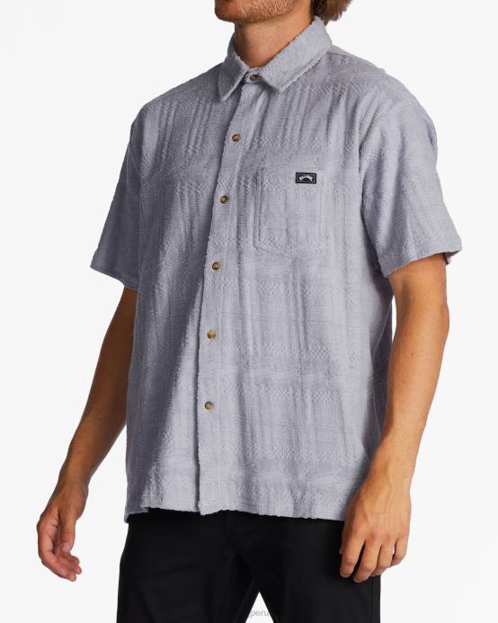 hombres gris violeta Billabong camisa mocasín de manga corta 04LD584