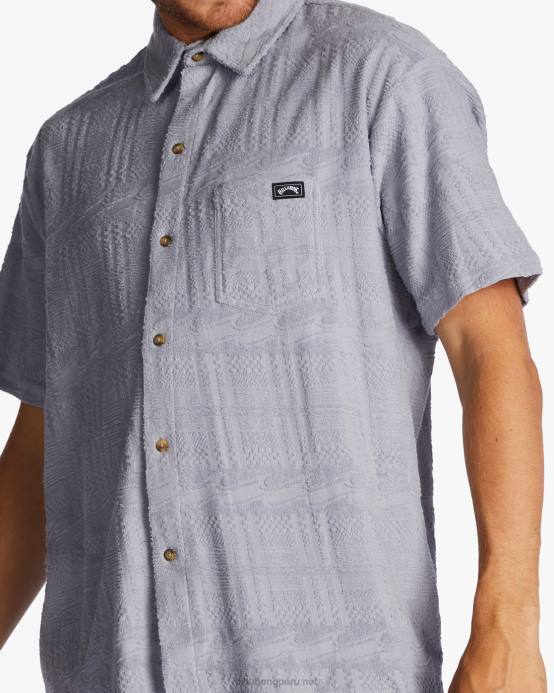hombres gris violeta Billabong camisa mocasín de manga corta 04LD584