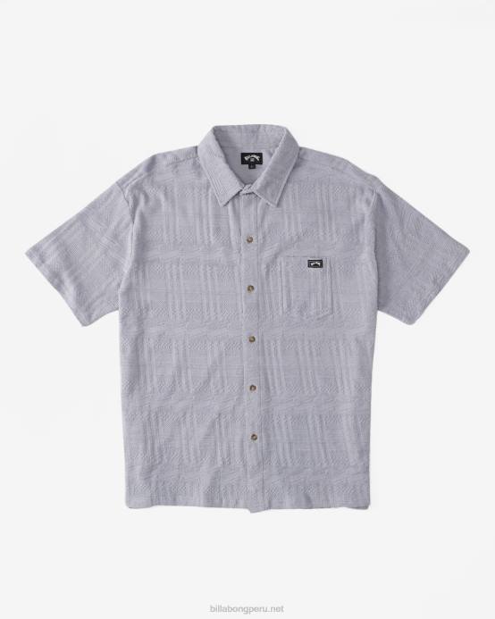 hombres gris violeta Billabong camisa mocasín de manga corta 04LD584