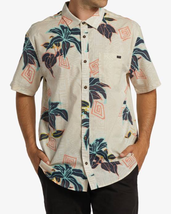 hombres hueso Billabong camisa de manga corta de los domingos 04LD371
