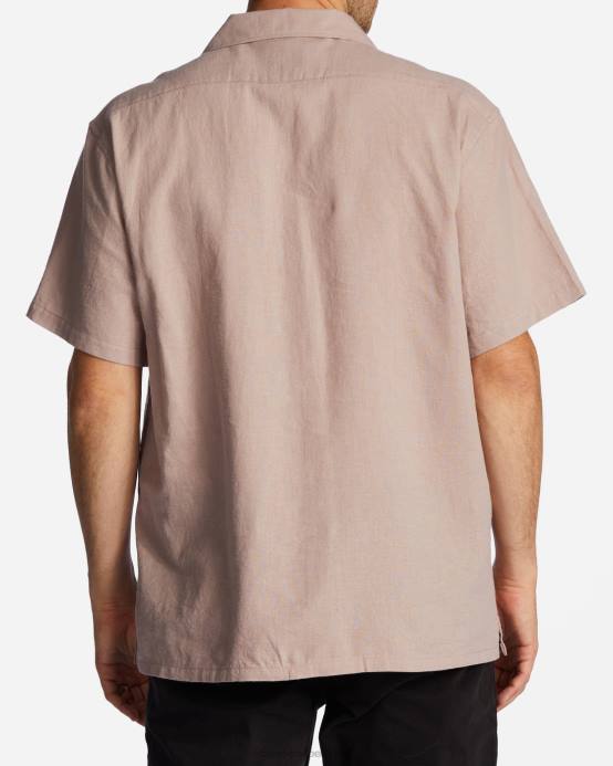 hombres lila polvorienta Billabong camisa de manga corta de cáñamo vacay 04LD338